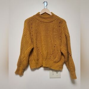Jon & Anna mock neck gold yellow knit sweater size medium